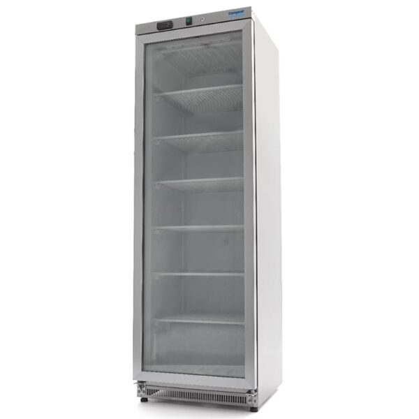 Congelatore 400 L con porta in vetro