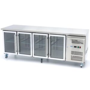 Refrigerated Glass Display Cabinet 4 Doors 223cm (XXL)