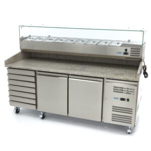 Pizza Saladette 202cm with 7 Dough Drawers (Granite Top)