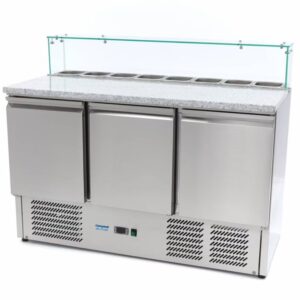 Refrigerated Pizza Prep Counter 3 Doors 137cm (Granite Top)
