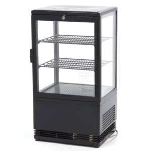 Black Countertop Display Refrigerator – 4 Glass Sides (58L to 98L)