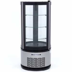 Vitrine Réfrigérée Pâtissière Design Ronde 100L (Étagères Verre)