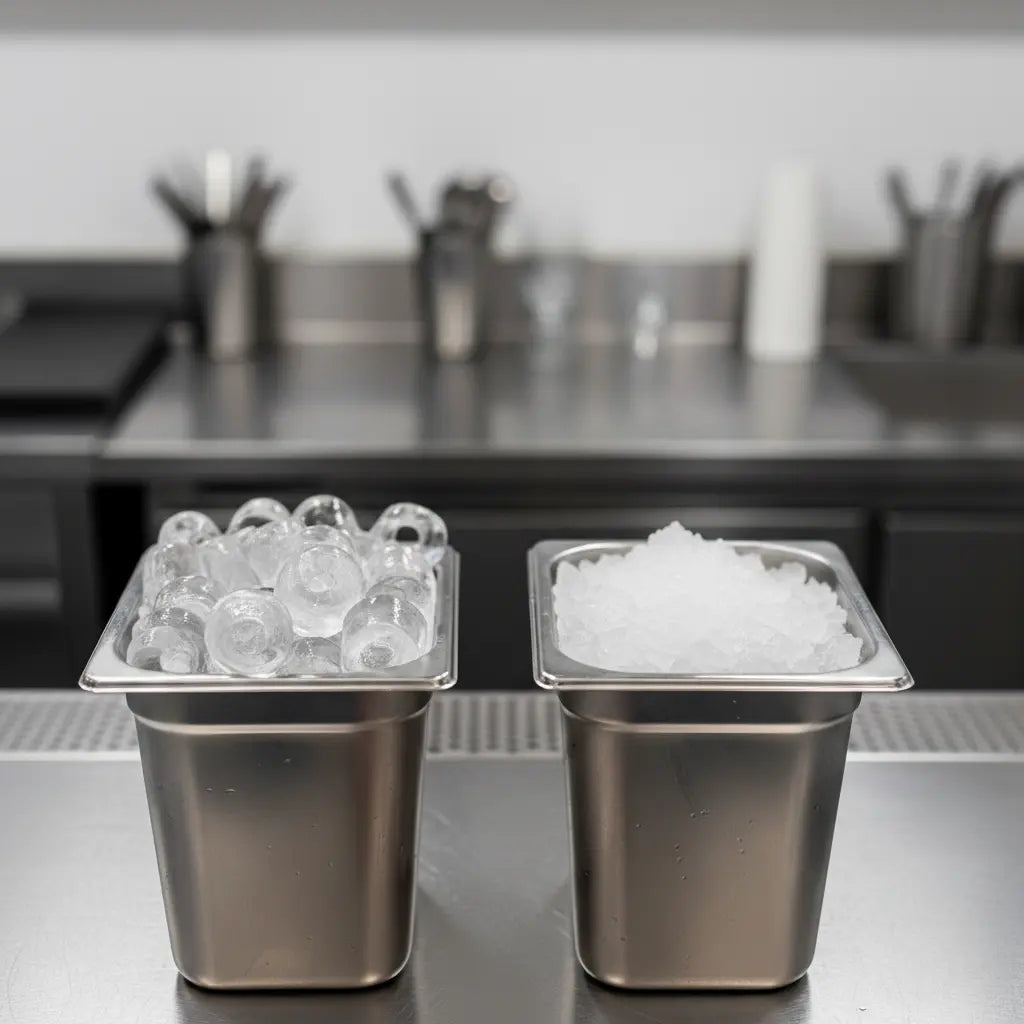 Ghiaccio cube e crushed ice bins