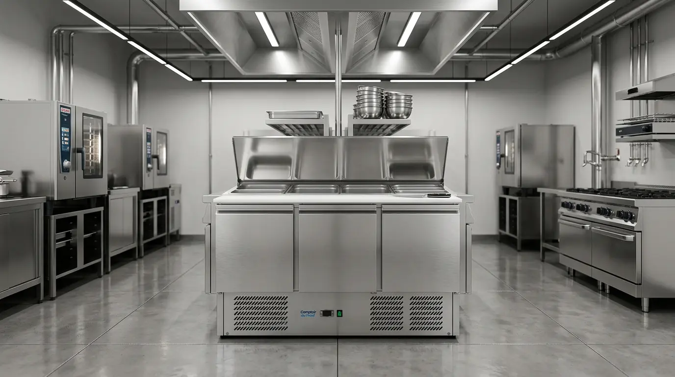Refrigerated saladette for professional kitchen