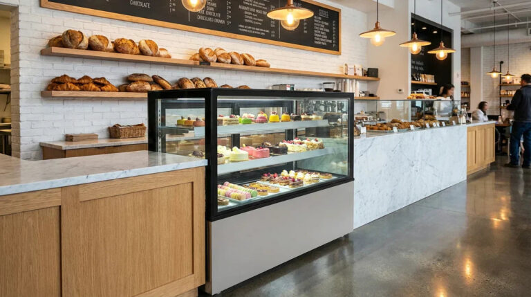 Refrigerated pastry display case: forced-air or static cooling?