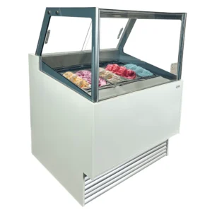 Premium ice cream display case with reinforced cooling – 6 to 12 pans